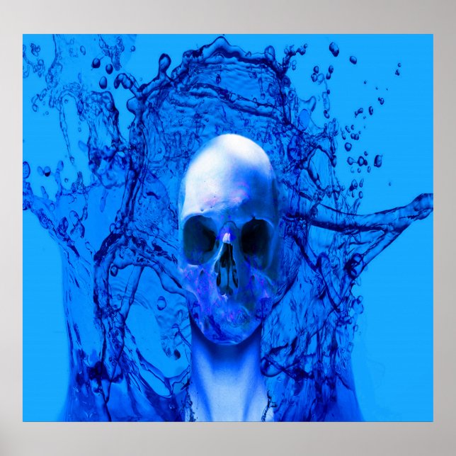 Affiches crâne bleu Alien (Devant)