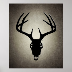 Affiches Crâne de chasse aux cerfs avec Antlers