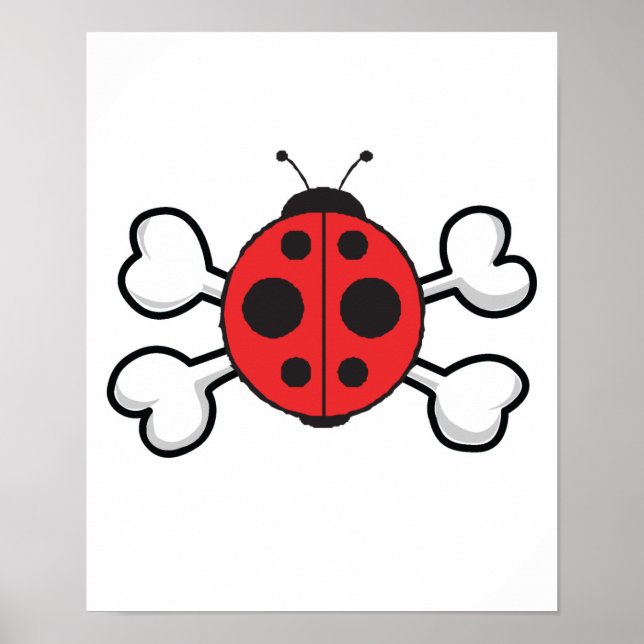 Affiches crâne de coccinelle et os croisés (Devant)