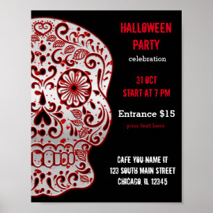 Affiches Crâne de sucre sanglant