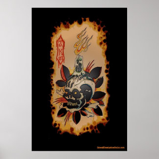 Affiches Crâne et bougie