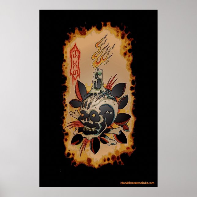 Affiches Crâne et bougie (Devant)