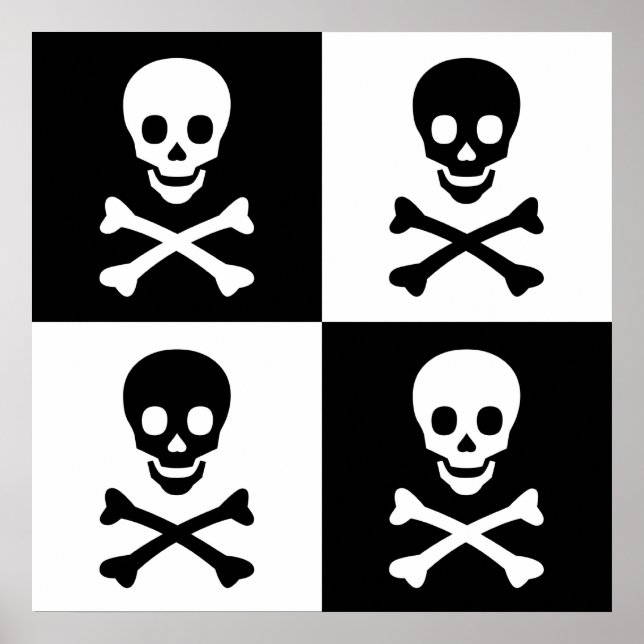 Affiches Crâne et os croisés (Devant)