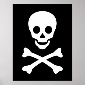 Affiches Crâne et os croisés