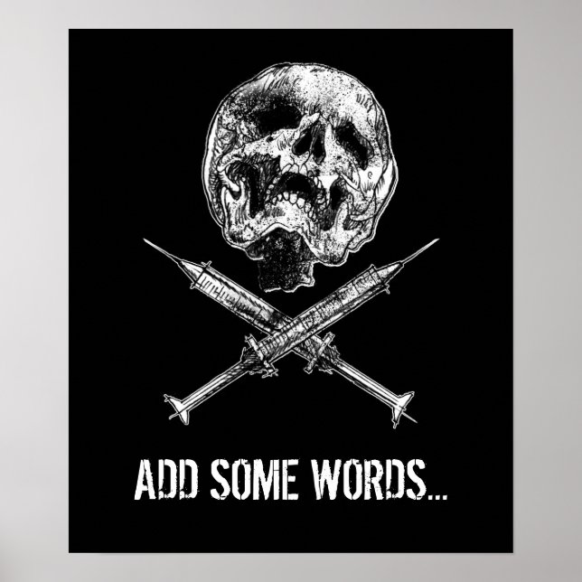 Affiches Crâne et seringues (Devant)