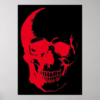 Affiches Crâne rouge noir lourd métal roche Imaginaire Art