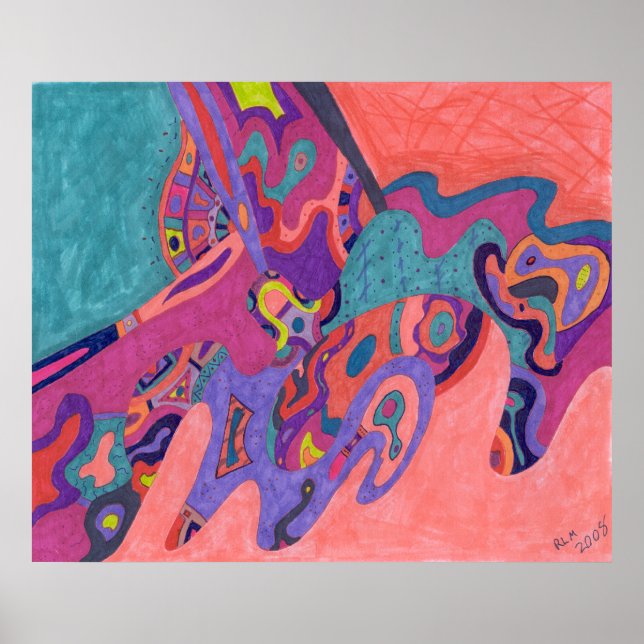 Affiches Crashers de lune, art abstrait (Devant)