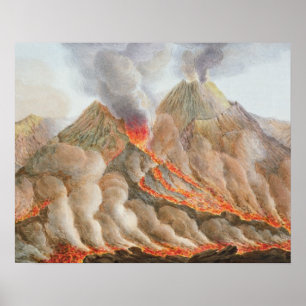 Affiches Cratère du Vésuve à partir d'un dessin original