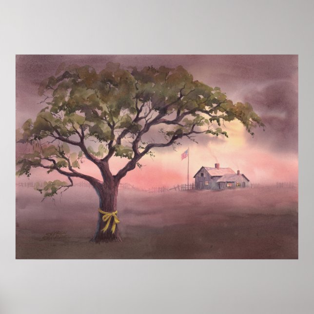 Affiches CRAVATE a RIBBON JAUNE par SHARON SHARPE (Devant)