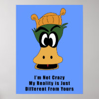 Crazy Green Cartoon Canard Réalité différente