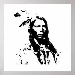 Affiches Crazy Horse Native American Leader Canvas Imprimer