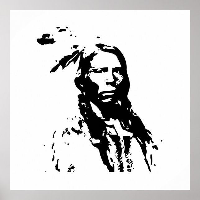 Affiches Crazy Horse Native American Leader Canvas Imprimer (Devant)