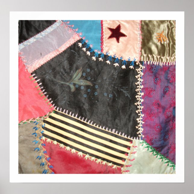 Affiches Crazy Quilt victorien antique (Devant)