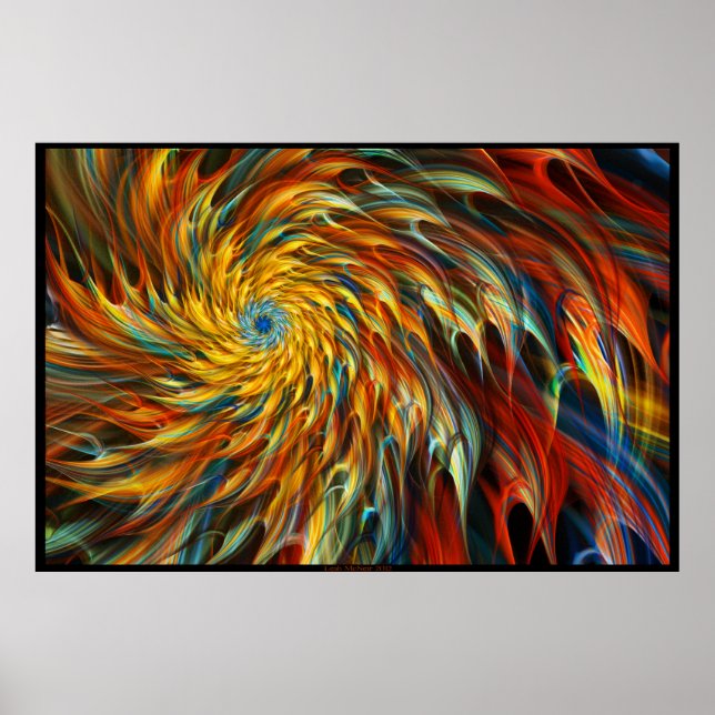 Affiches "Creative Burst" - Art Fractal Géométrique Abstrai (Devant)