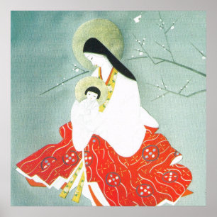 Affiches Crèche orientale, Marie et Jésus,