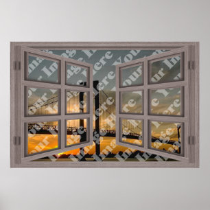 Affiches Créez votre propre 6 Volet Bleached Wood Ouvrir la