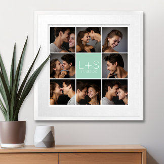 Affiches Créez Votre Propre Collage Photo De Mariage Monogr