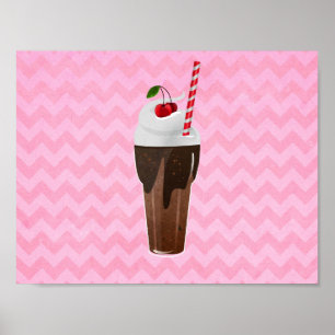 Affiches Crème de glace au chocolat rétro Shake