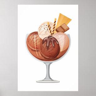 Affiches Crème glacée au chocolat