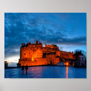 Affiches Crépuscule au château 10x8 d'Edimbourg