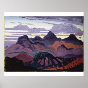 Affiches Crépuscule profond, Pyrénées, c.1912-13 (huile sur