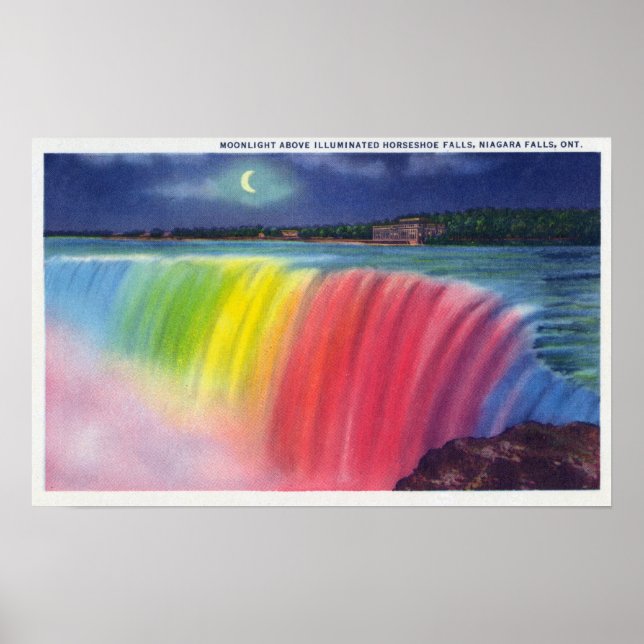 Affiches Crescent Moon au-dessus du Horseshow éclairé (Devant)