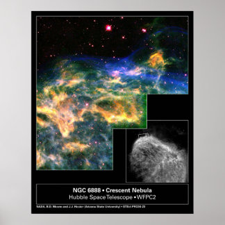 Affiches Crescent Nebula 6888 Hubble Telescope