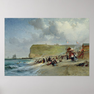 Affiches Crinolines sur la plage, Fecamp, 1871