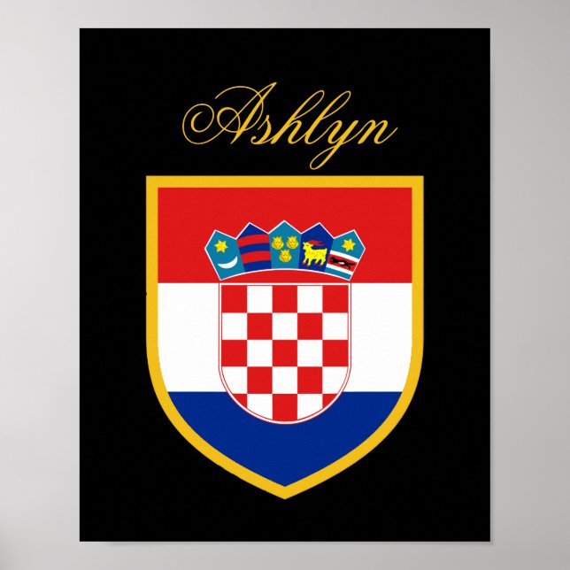 Affiches Croatia Flag Personalized (Devant)