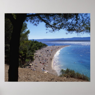 Affiches Croatie, île de Brac, Bol, plage de Golden Cape