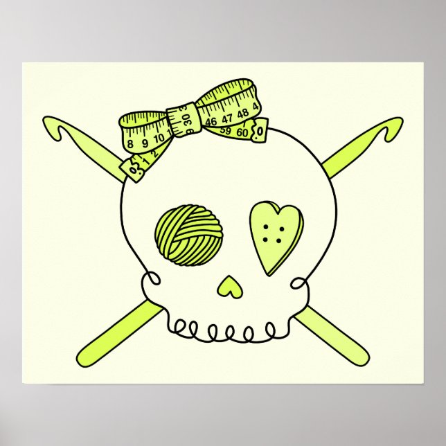 Affiches Crochet et crâne (Arrière - plan jaune) (Devant)