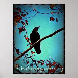 Affiches Croisement noir sur la branche de l'arbre Concepti