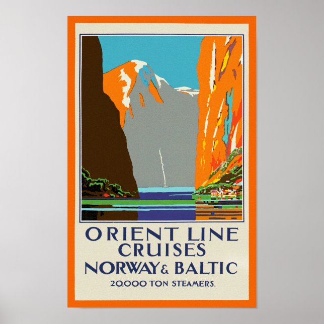 Affiches Croisières en ligne d'Orient ~ Norvège & Baltique (Devant)