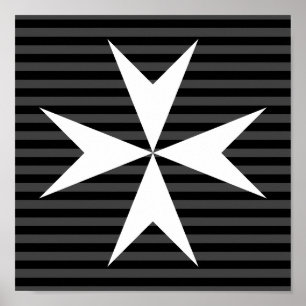 Affiches Croix blanche médiévale Ordre de Saint-Jean (Roy