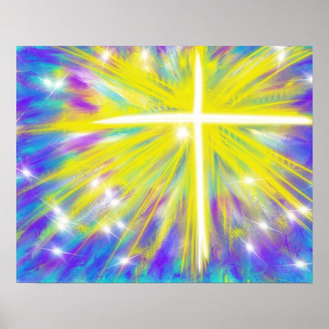 Affiches Croix de résurrection abstraite de Pâques (Devant)