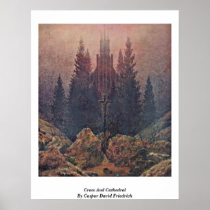 Affiches Croix Et Cathédrale Par Caspar David Friedrich