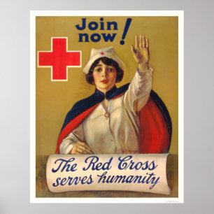 Affiches Croix Rouge au service de l'humanité - Rejoignez-v