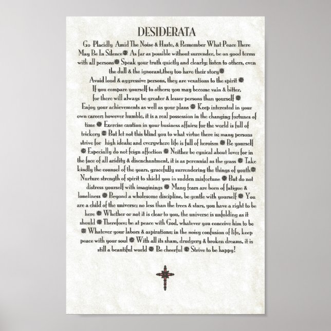 Affiches Croix-Rouge de DESIDERATA (Devant)