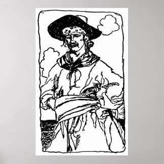 Affiches Croquis vintage d'un capitaine par Howard Pyle
