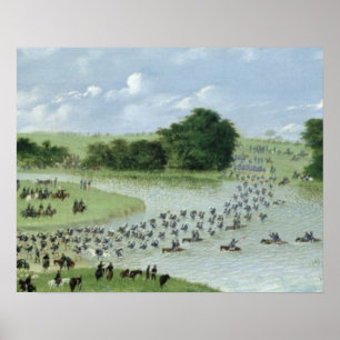 Affiches Crossing of the San Joaquin River, Paraguay, 1865