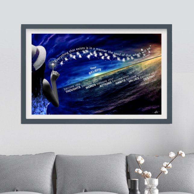 Affiches Croyance - Les graines que vous semez et vos objec (Belief Poster with two famous inspiring quotes.)