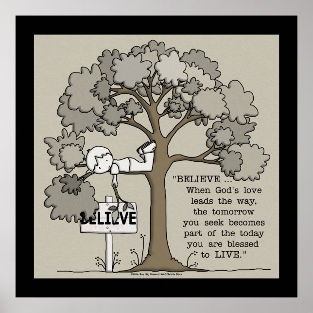 Affiches CROYEZ à LIVE-Carré avec une frontière noire (Devant)