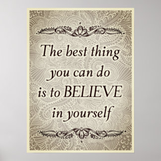Affiches Croyez en vous - Citation motivationnelle élégante