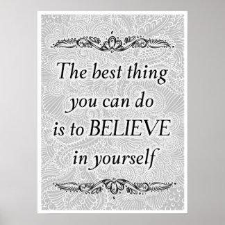 Affiches Croyez en vous - Citation motivationnelle élégante