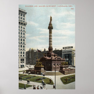 Affiches Cru 1910 de Cleveland de monument de soldats et de