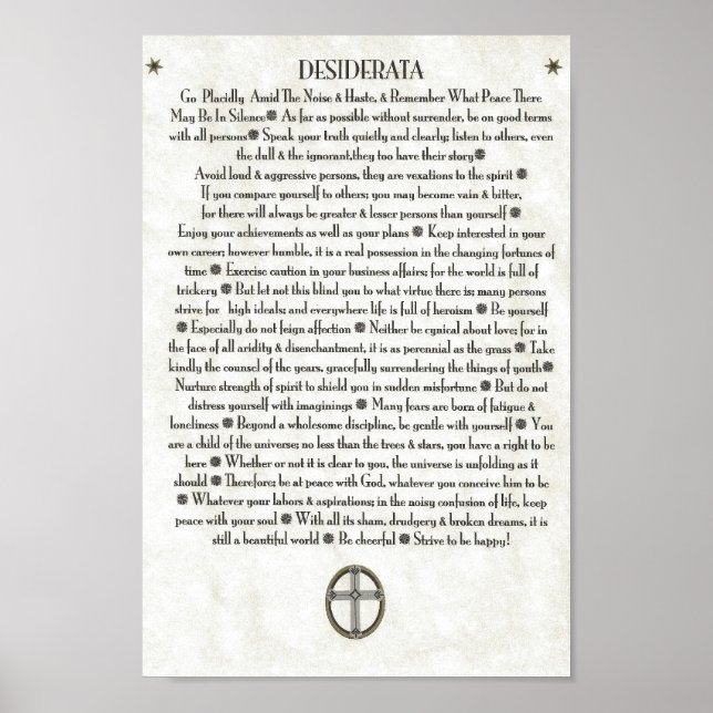 Affiches Crucifix CERCLÉ DESIDERATA (Devant)
