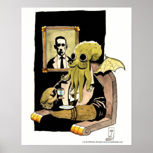 Affiches Cthulhu prenant le thé - copie