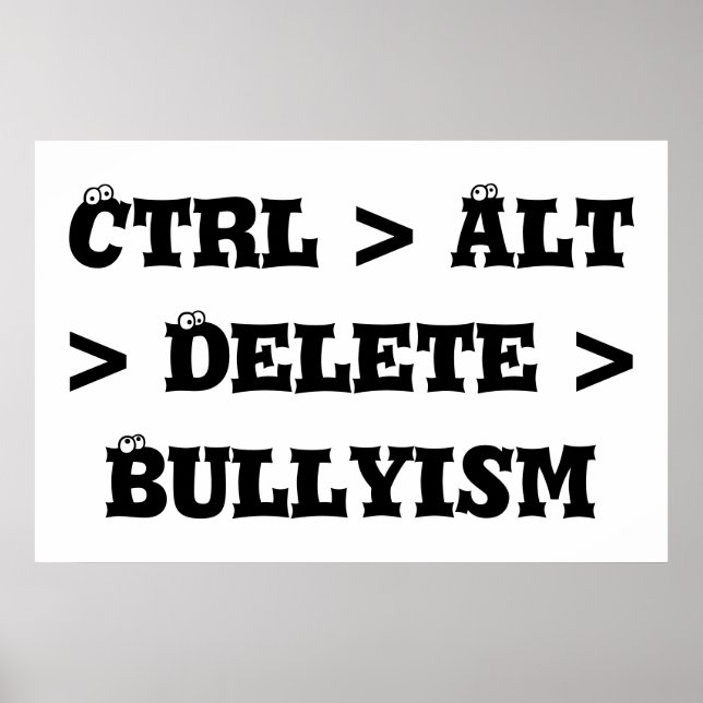 Affiches Ctrl > Alt > Supprimer > Bullyisme - Anti Bully (Devant)
