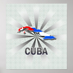 Affiches Cuba Flag Map 2.0