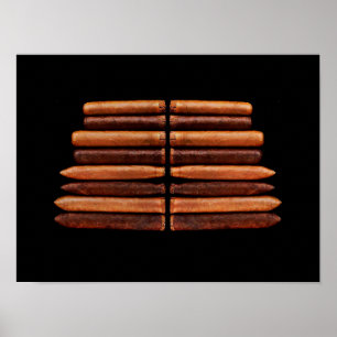 Affiches Cubain Cigars En Habana Vip Minimalisme Noir